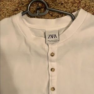 Zara plain white T crew neck